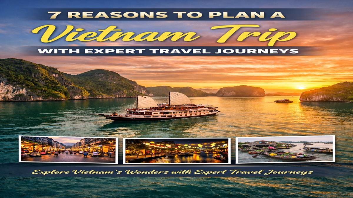 Vietnam trip advertisement with scenic views